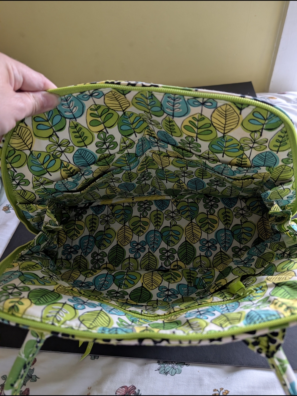 Vera Bradley Lime's Up Quilted Floral Shoulder Bowler Bag - Picture 5 of 9